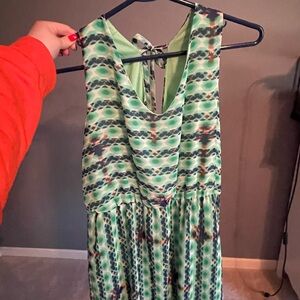 Peppermint Green Patterned Midi Dress